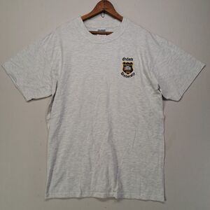 Oxford University Embroidered T Shirt Large Heather Gray Heavyweight Cotton VTG